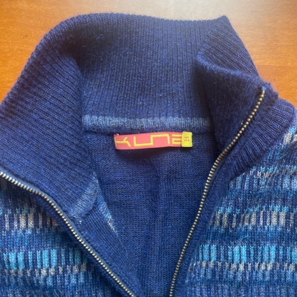Kuna Baby Alpaca Blue quarter zip long sleeve sweater size medium - Picture 2 of 7